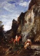 Eugene Fromentin Arab Horsemen in a Gorge France oil painting artist